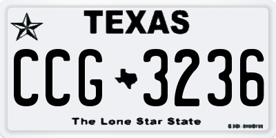 TX license plate CCG3236