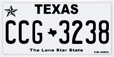 TX license plate CCG3238