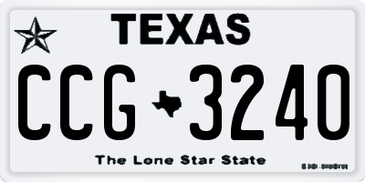 TX license plate CCG3240