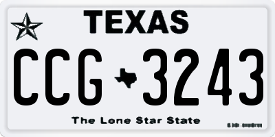 TX license plate CCG3243