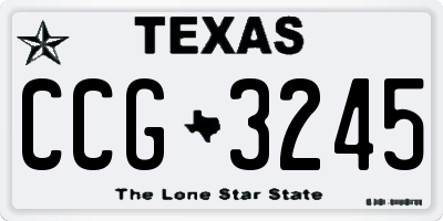 TX license plate CCG3245