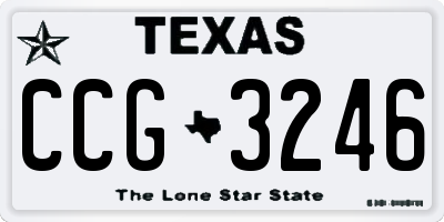 TX license plate CCG3246