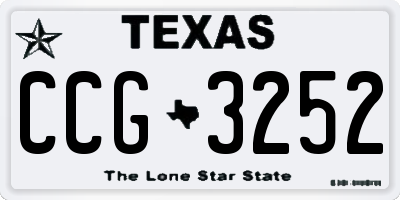 TX license plate CCG3252