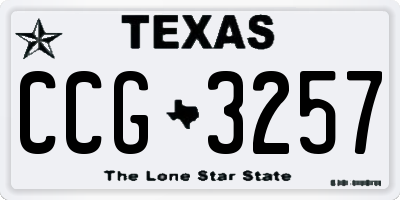 TX license plate CCG3257