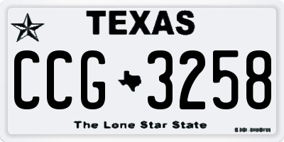TX license plate CCG3258