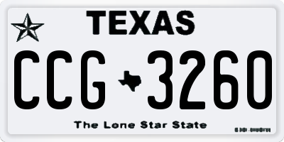 TX license plate CCG3260
