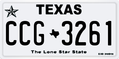 TX license plate CCG3261