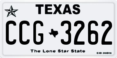 TX license plate CCG3262