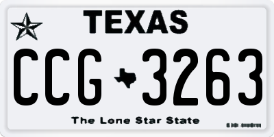 TX license plate CCG3263