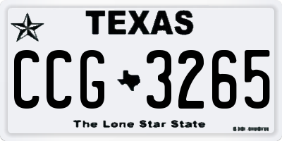 TX license plate CCG3265