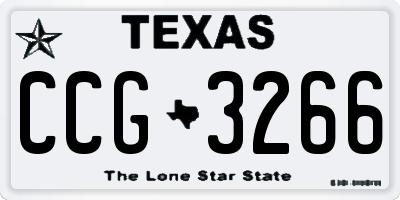TX license plate CCG3266