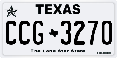 TX license plate CCG3270