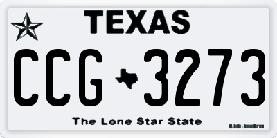 TX license plate CCG3273