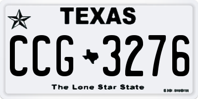 TX license plate CCG3276