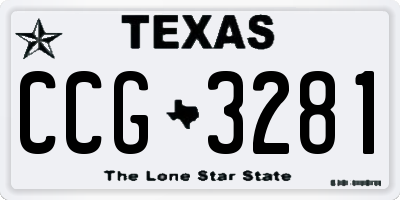 TX license plate CCG3281