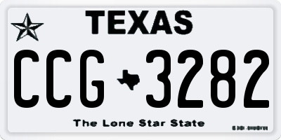 TX license plate CCG3282