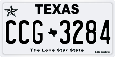 TX license plate CCG3284