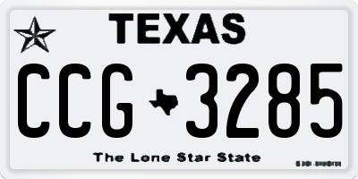 TX license plate CCG3285