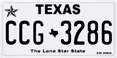 TX license plate CCG3286