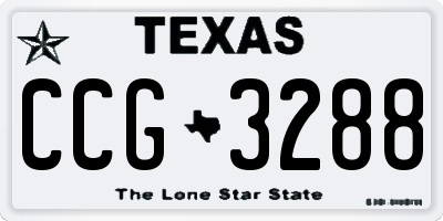 TX license plate CCG3288