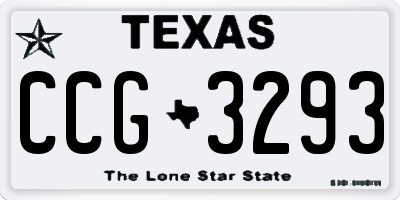 TX license plate CCG3293