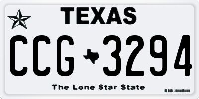 TX license plate CCG3294