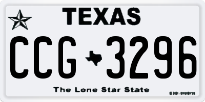 TX license plate CCG3296