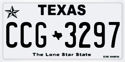 TX license plate CCG3297