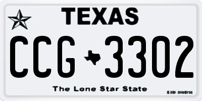 TX license plate CCG3302