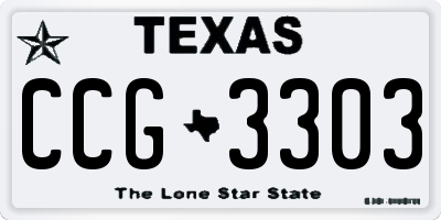 TX license plate CCG3303