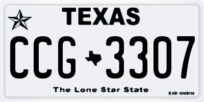 TX license plate CCG3307