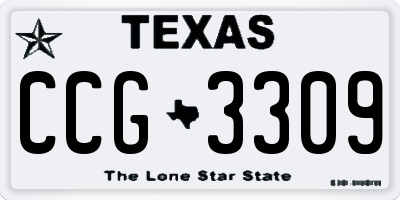 TX license plate CCG3309