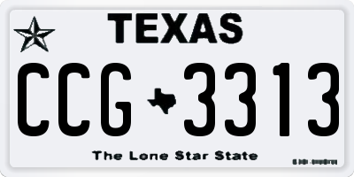 TX license plate CCG3313