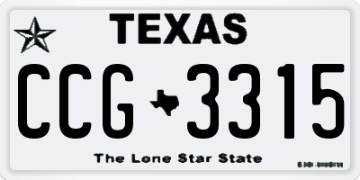 TX license plate CCG3315