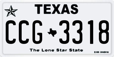 TX license plate CCG3318