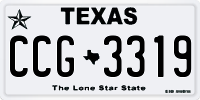 TX license plate CCG3319
