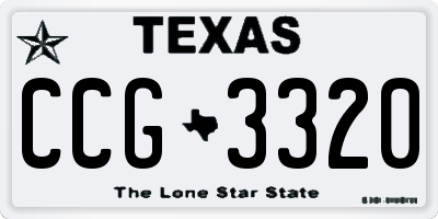 TX license plate CCG3320