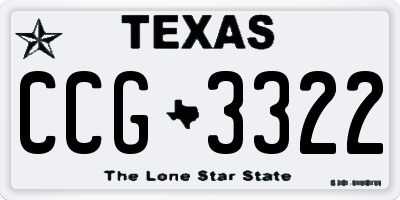 TX license plate CCG3322