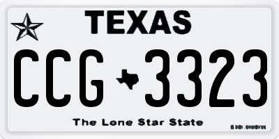 TX license plate CCG3323