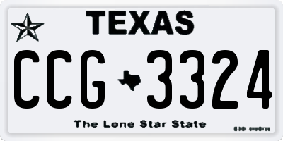 TX license plate CCG3324