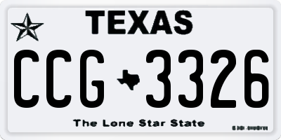 TX license plate CCG3326