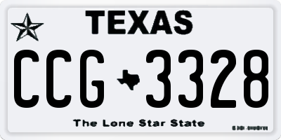 TX license plate CCG3328