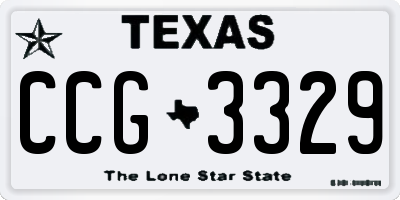 TX license plate CCG3329