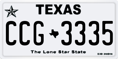 TX license plate CCG3335