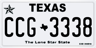TX license plate CCG3338