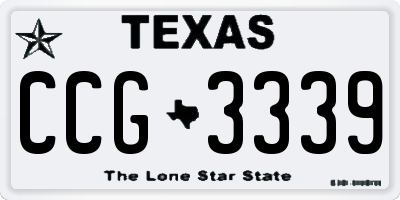 TX license plate CCG3339