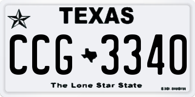 TX license plate CCG3340