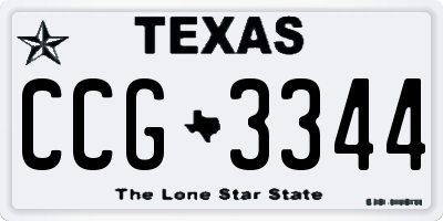 TX license plate CCG3344