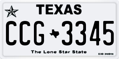 TX license plate CCG3345