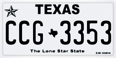 TX license plate CCG3353